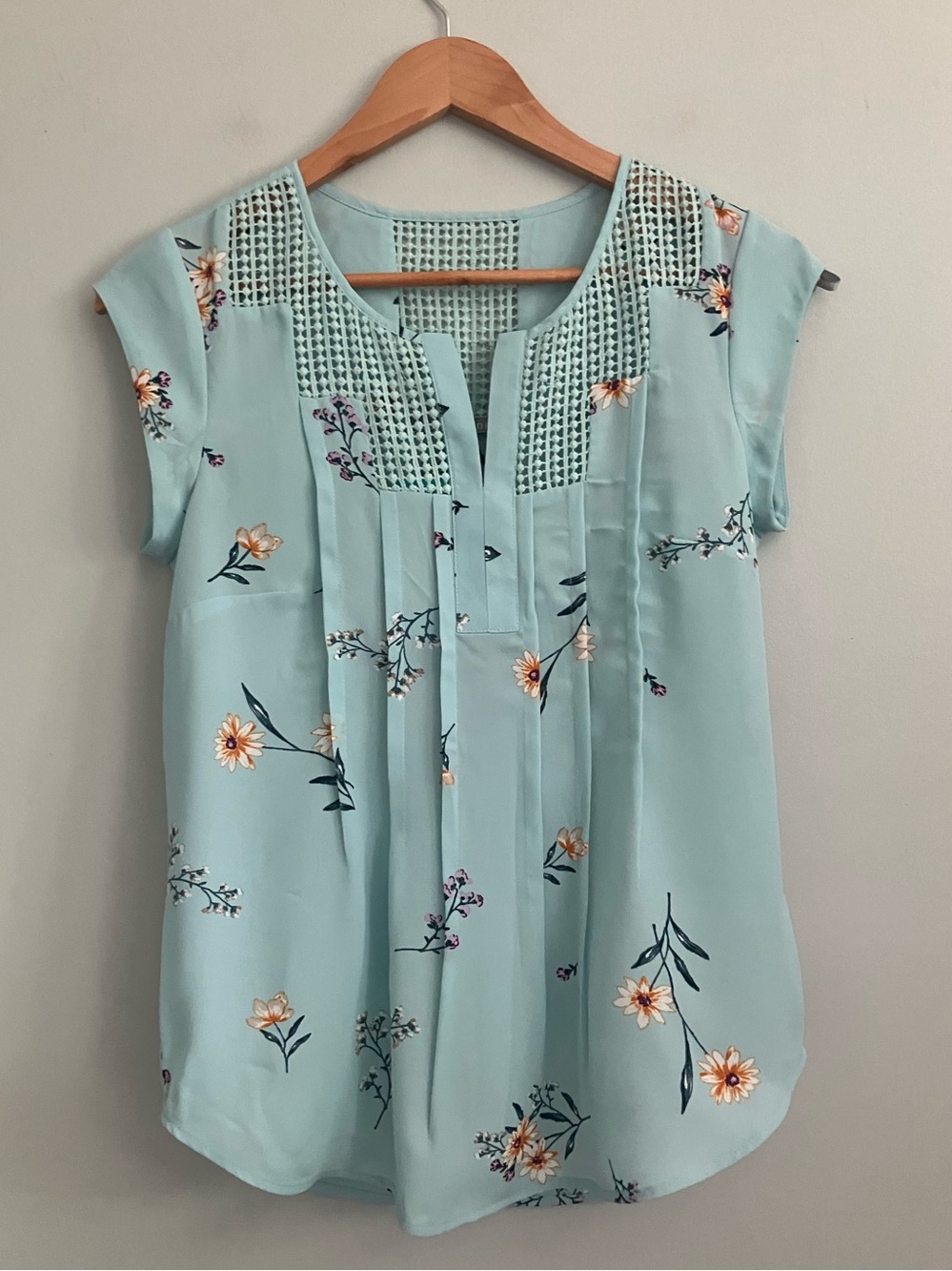 DANIEL RAINN Mint Green Floral Capped Sleeve Blouse Size XSP NWT